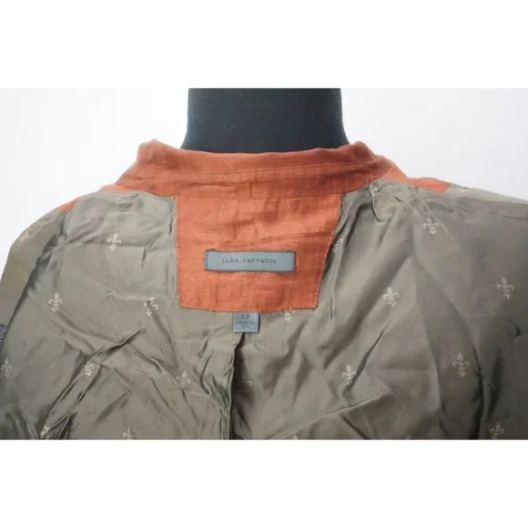 John Varvatos Linen Blend Rust Orange Sport Coat Jacket Coat Sz 40 NEW